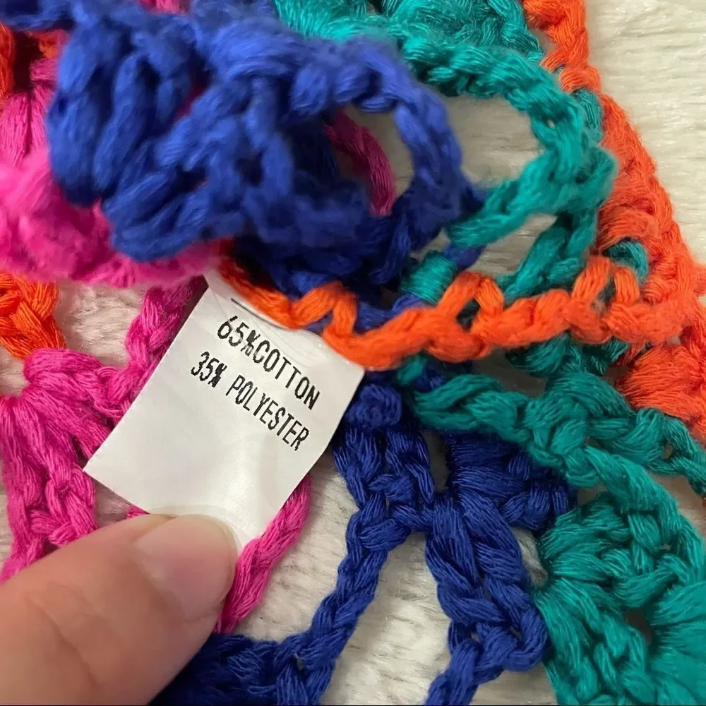 𝅺cupshe Crochet Multicolor Rainbow Top